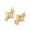 Brass Micro Pave Clear Cubic Zirconia Pendants KK-Q031-35G-02-2