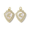 Brass Micro Pave Cubic Zirconia Pendants KK-G485-23C-G-1