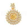 Rack Plating Brass Micro Pave Cubic Zirconia Pendants KK-T072-19G-1