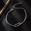 Brass Snake Chain Bracelets for Women BJEW-C087-01GP-2