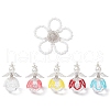2Pcs 2 Styles Glass Seed Bead Pendants PALLOY-MZ00710-1