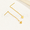 Brass Heart Tassel Ear Thread for Women Vacation Date Gift AH5896-2