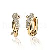 Brass Cubic Zirconia Hoop Earrings FS-WG6F7A1-08-1