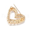 Zinc Alloy Rhinestone Heart Brooches JEWB-R069-02G-2