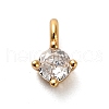 925 Sterling Silver Clear Cubic Zirconia Flat Round Charms STER-U009-07G-01-1