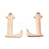 Ion Plating(IP) 304 Stainless Steel Alphabet Charms STAS-H122-L-RG-1
