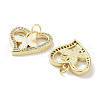 Brass Micro Pave Clear Cubic Zirconia Pendants KK-L213-018G-01-2