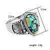 Fashionable Alloy & Turquoise Finger Rings FS-WGDFDBB-04-3