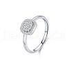 Rhodium Plated 925 Sterling Silver Moissanite Finger Rings for Women WG1C4E3-03-4
