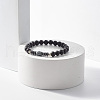 Natural Wood & Synthetic Hematite Beaded Stretch Bracelet BJEW-JB07809-2