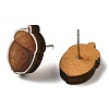 Wood Stud Earrings EJEW-Z054-01H-2