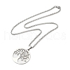 Non-Tarnish 304 Stainless Steel Box Chain Tree of Life Pendant Necklaces for Women Men NJEW-U005-04P-2