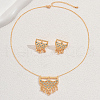 Elegant Middle Eastern Style Brass Micro Pave Cubic Zirconia Earrings & Necklaces Set for Women CH1454-1