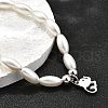 304 Stainless Steel Elephant Charm Bracelets for Women BJEW-C098-13P-3