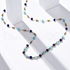 304 Stainless Steel & Glass Beaded Necklaces NJEW-U026-16G-3