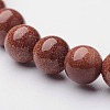 Round Synthetical Goldstone Stretch Bracelets BJEW-O117-01-2