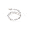 2Pcs 2 Colors Electroplate Non-magnetic Synthetic Hematite Bead Cuff Rings RJEW-JR00904-02-5