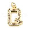 Brass Micro Pave Cubic Zirconia Pendants KK-V014-01G-17-1