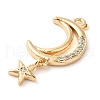 Brass Micro Pave Clear Cubic Zirconia Pendants KK-G503-39G-2