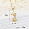 Brass Micro Pave Clear Cubic Zirconia Crown Initial Pendant Necklaces FS-WGD727C-10-1