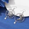 Tibetan Style Alloy Sun & Moon & Star Asymmetrical Earrings EJEW-JE05428-2