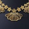 Fan & Flower Alloy Pendant Necklaces & Hoop Earrings Sets FS-WGC1D3A-01-4