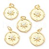 Brass Micro Pave Clear Cubic Zirconia Pendants ZIRC-P200-15A-G-1