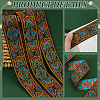 7M Ethnic Style Polyester Flower Jacquard Ribbons OCOR-WH0091-72B-01-5