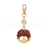 Natural Red Jasper Chips Beads & Alloy Tree of Life Pendant Decorations HJEW-JM03129-07-2