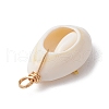 Copper Wire Wrapped Natural Cowrie Shell Pendants PALLOY-JF03554-01-4