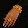 Vintage Alloy Hollow Carved Flower Cuff Bangles & Rings Sets for Women Wedding HJ5004-4