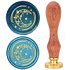 Brass Wax Seal Stamps with Wood Handle AJEW-WH0412-0086-1