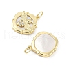 Brass Micro Pave Clear Cubic Zirconia Rhombus Pendants KK-P300-23G-2