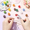 Handmade Nylon Wired Glass Beaded Pendants with Glass Pearl Round Bead PALLOY-CJ00105-5