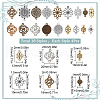 SUNNYCLUE 72Pcs 18 Styles Tibetan Style Alloy Connector Charms FIND-SC0003-34-2