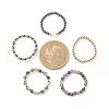 5Pcs 5 Style Natural Rainbow Moonstone & Dichroite & Synthetic Hematite Round Beaded Stretch Finger Rings Set RJEW-JR00527-5