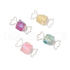 4Pcs 4 Colors Electroplated Natural Quartz Pendants PALLOY-TA00224-02-1