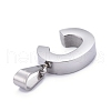 Non-Tarnish 304 Stainless Steel Letter Pendants STAS-H127-C-P-3