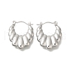304 Stainless Steel Croissant Oval Hoop Earrings for Women EJEW-S227-68P-1