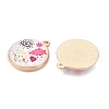 Printed Rack Plating Alloy Enamel Pendants ENAM-T020-02E-2