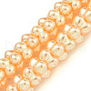 Transparent Spray Painted Glass Beads Strands GLAA-P066-01D-2