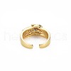 Cubic Zirconia Leopard Cuff Ring RJEW-S045-138-2