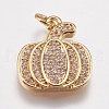 Brass Micro Pave Cubic Zirconia Charms X-ZIRC-E147-38G-1