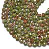 Natural Unakite Beads Strands G-K389-B55-01-3
