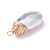 Faceted Glass Pendants PALLOY-JF01370-02-4