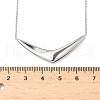 304 Stainless Steel V Shaped Pendant Necklaces for Women NJEW-Z086-01P-3