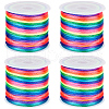 SUNNYCLUE 4 Rolls Segment Dyed Nylon Rattail Satin Cord NWIR-SC0001-19-1