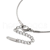 Non-Tarnish 304 Stainless Steel Hollow Heart Pendant Necklace with Round Snake Chains NJEW-M202-05P-3