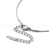 304 Stainless Steel Hollow Heart Pendant Necklace with Round Snake Chains NJEW-M202-05P-3