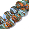 Handmade Frosted Lampwork Beads Strands LAMP-T007-09E-1